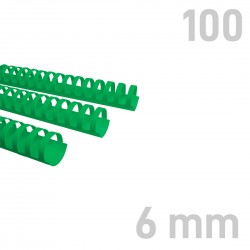 Grzbiety plastikowe - O.COMB 6 mm - zielony - 100 sztuk