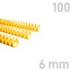 Grzbiety plastikowe - O.COMB 6 mm - żółty - 100 sztuk